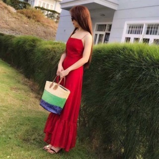Đầm maxi dây cutup