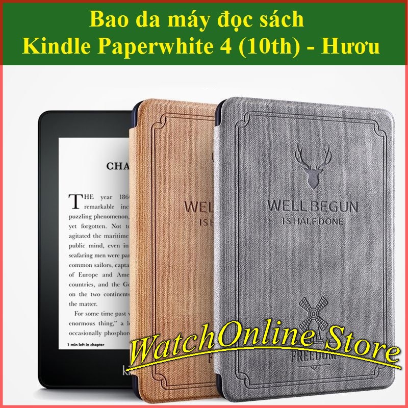Bao da máy đọc sách Kindle Paperwhite 4  họa tiết hươu