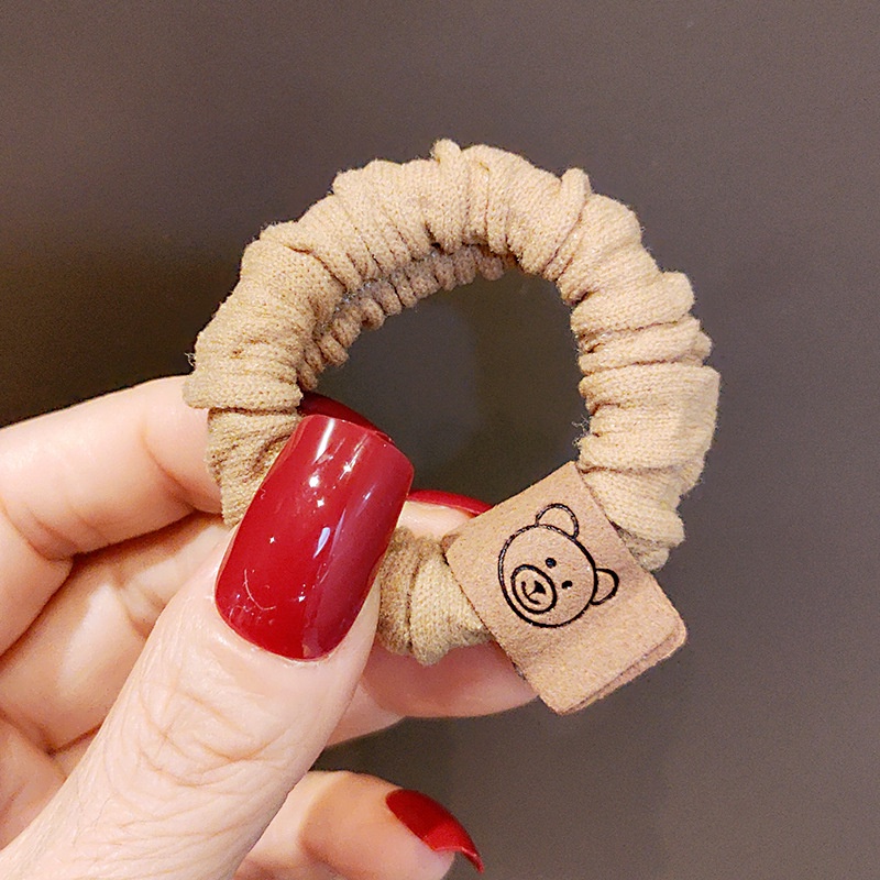 Dây thun cột tóc vải thun nhúng mặt gấu handmade dễ thương S25