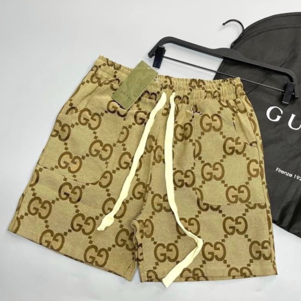 Quần Gucci Nam Logo Nổi Cực Chất - Quần Đùi Nam Nữ Gc Chất Liệu Cotton Thô Cao Cấp DT Fashion Menwear
