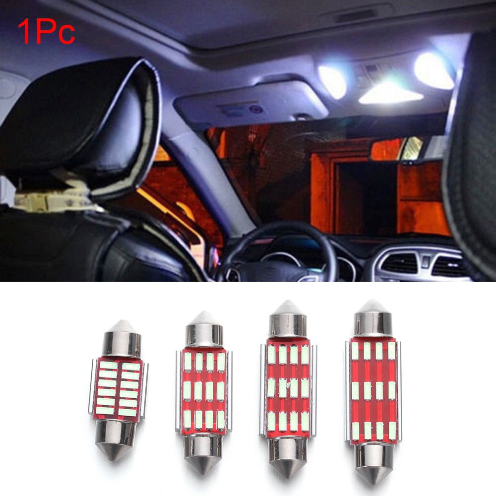 Bóng đèn LED đọc sách 31mm 36mm 39mm 41mm C5W 12 SMD 4014 DC12V chuyên dụng cho xe hơi