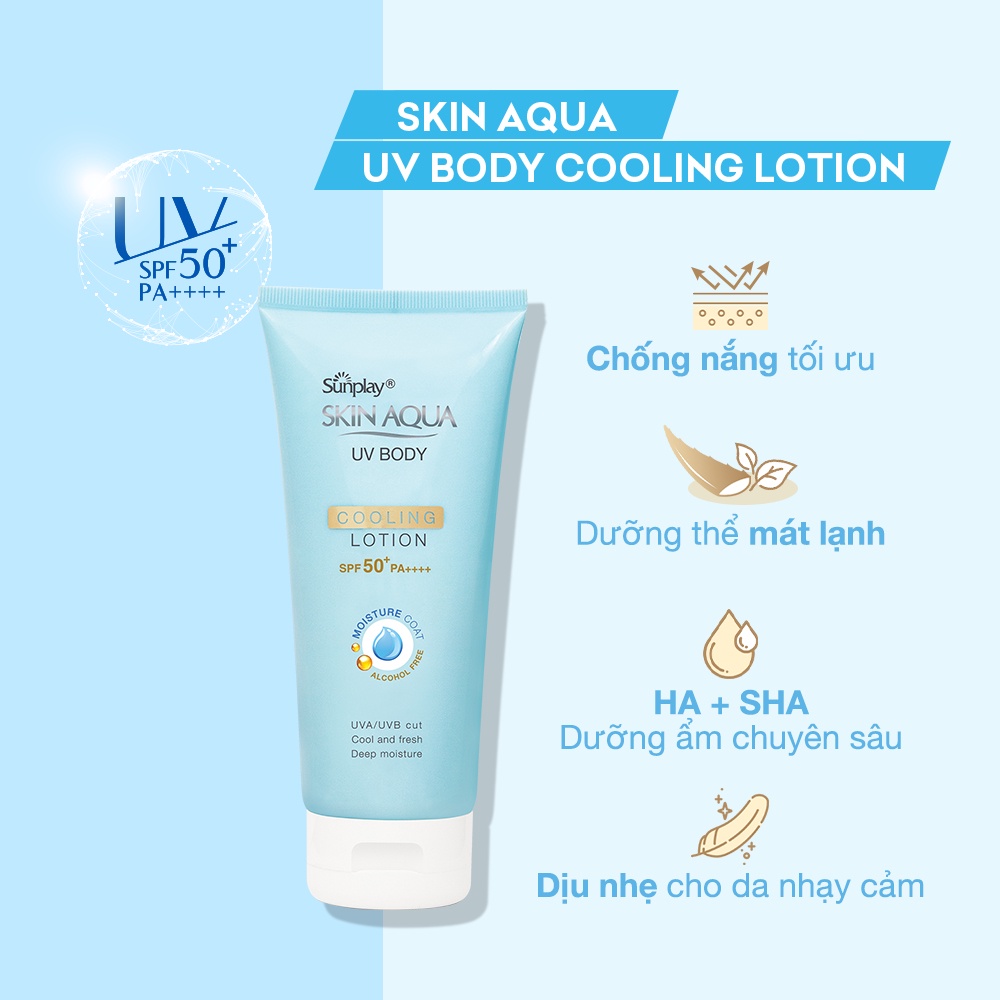 Lotion chống nắng dưỡng thể mát lạnh Sunplay Skin Aqua UV Body Cooling Lotion SPF 50+ PA++++ (150g)