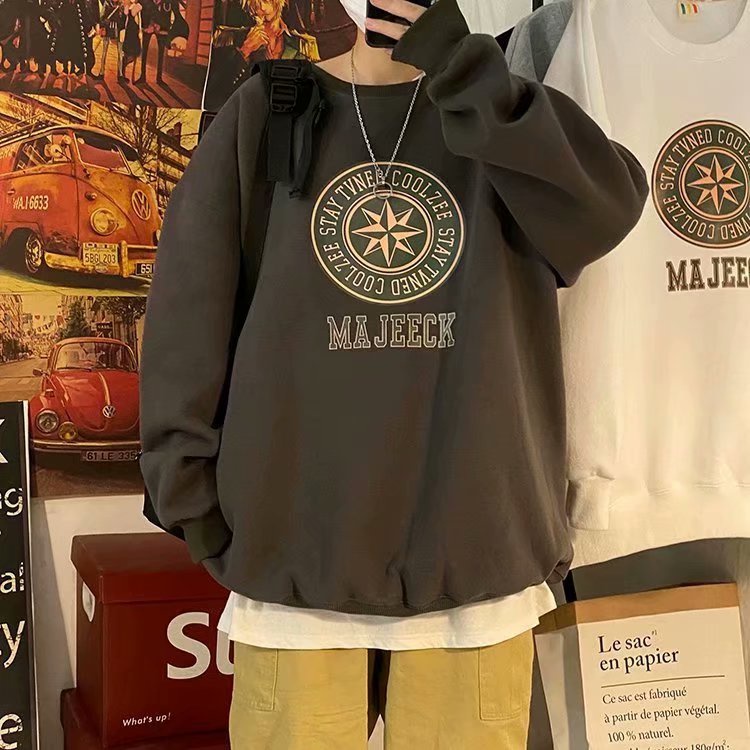 Áo Hoodie Tay Dài Dáng Rộng Thời Trang Cho Nam (Size M-5Xl)