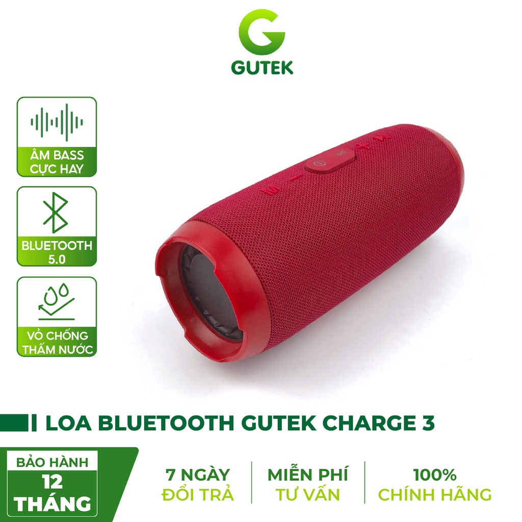 Loa bluetooth không dây Gutek Charge 3 nghe nhạc chất lượng