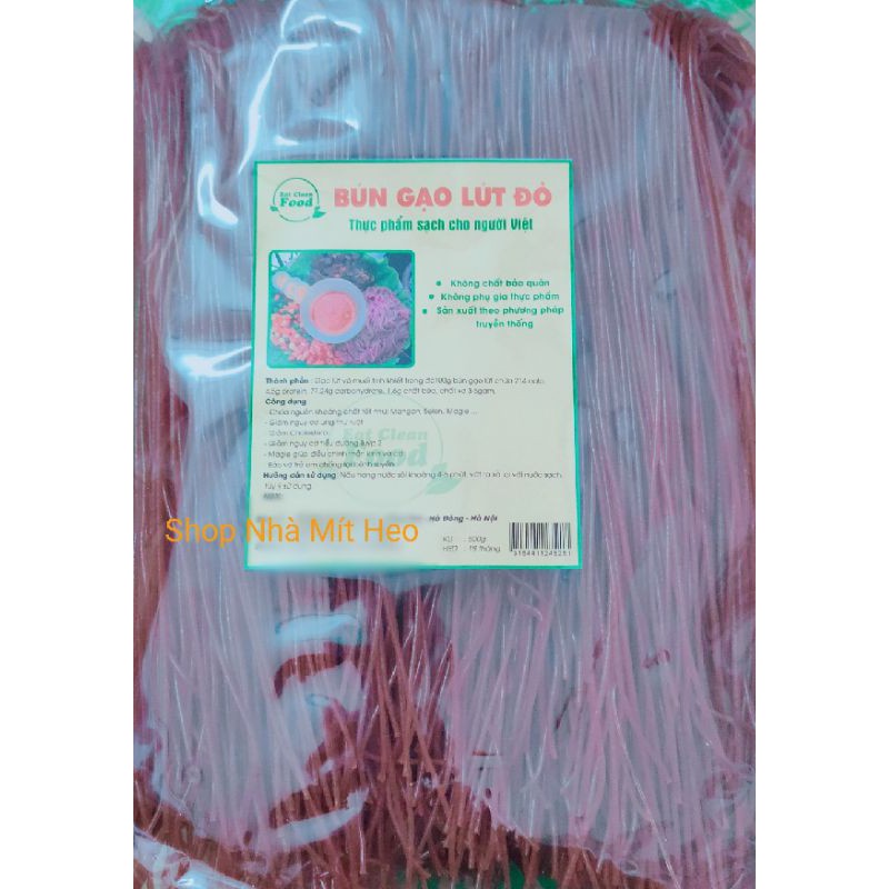 Mì bún gạo lứt đỏ 100% (500g) dành cho người ăn healthy,giảm cân,ăn chay