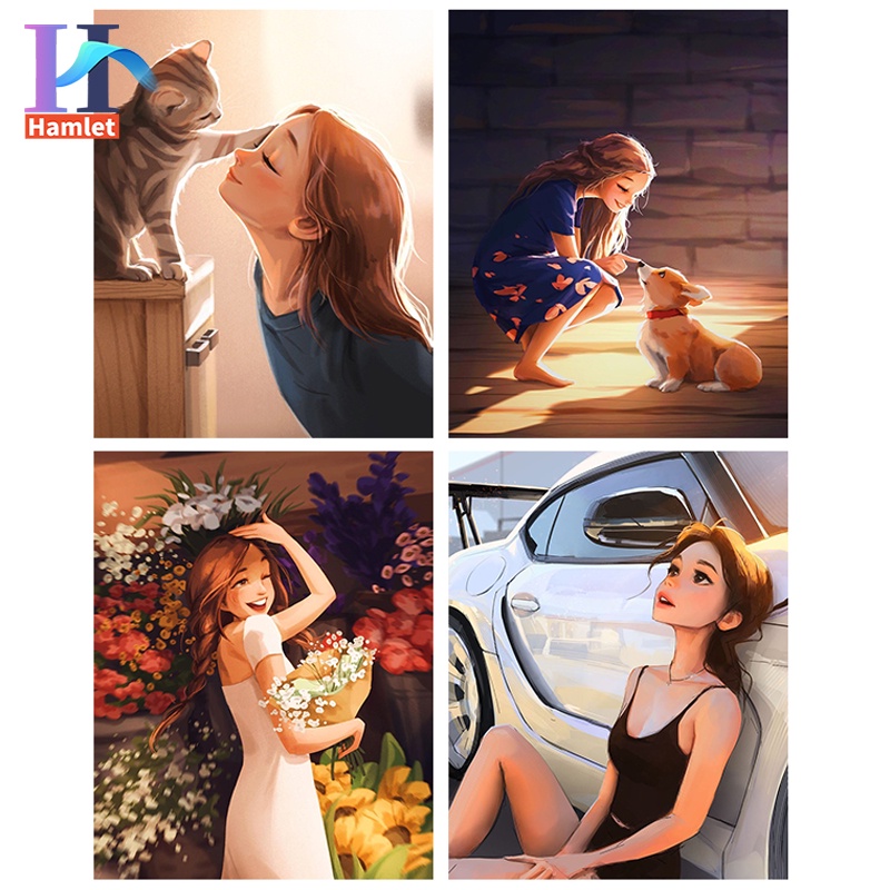 Tranh tô màu theo số~Tranh Vẽ Mặt Cô Gái Nghệ Thuật Treo Tường/ DIY Hình Công Chúa Disney/Một món quà đặc biệt cho trẻ em/Nghệ thuật trang trí tường nhà/Sơn acrylic