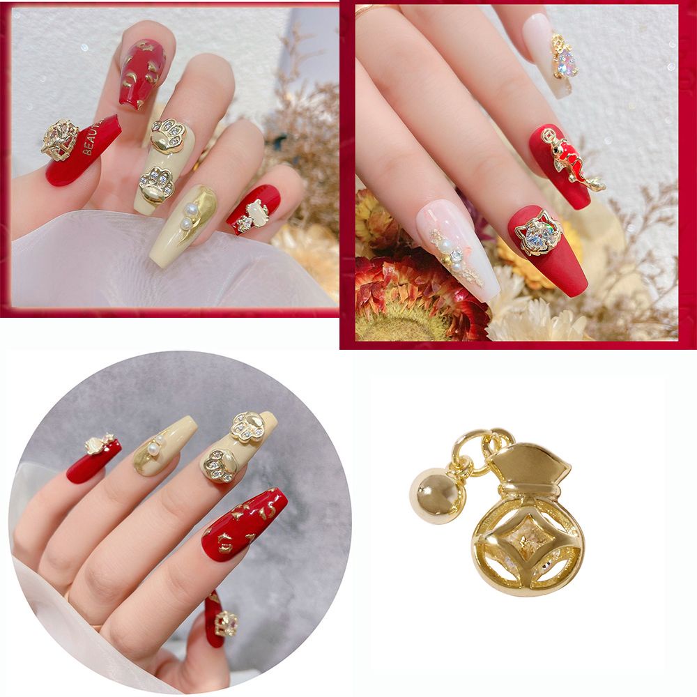 Phụ Kiện Trang Trí Móng Tay DIY Xinh Xắn|Phụ Kiện Trang Trí Móng Tay Hình Hổ May Mắn Đính Đá Zircon Sang Trọng
