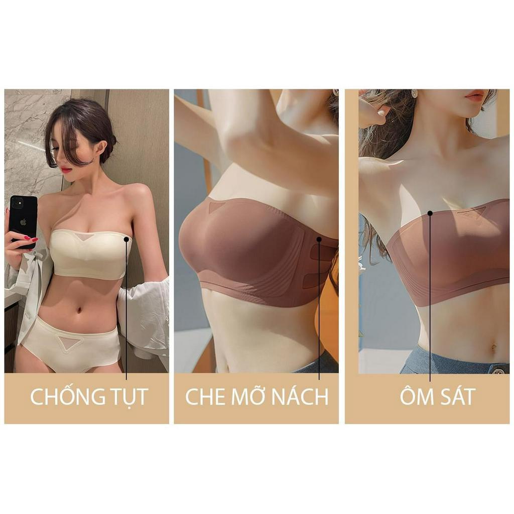 Áo cup ngực su chống tụt không gọng mút mỏng không dây cao cấp 906