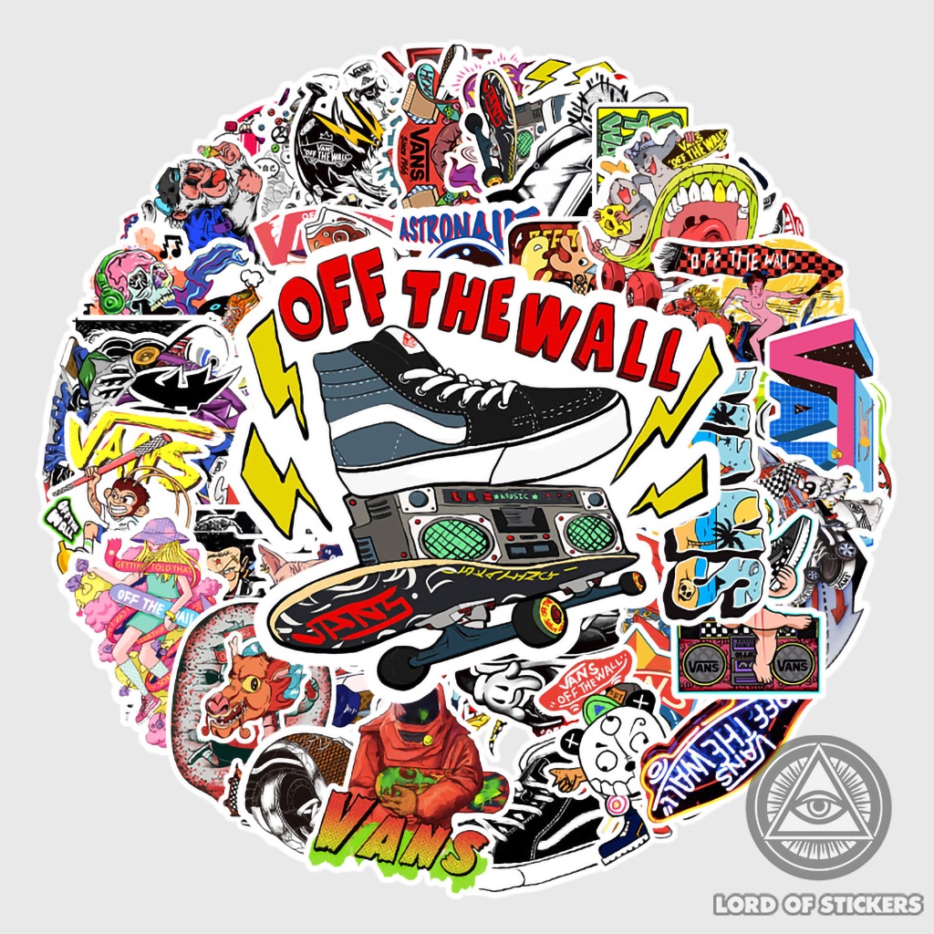 Set 52 Hình Dán Vans Off The Wall Sticker Graffiti Sneaker Chống Thấm Nước Dán Mũ Nón Bảo Hiểm, Laptop, Ván Trượt, Vali