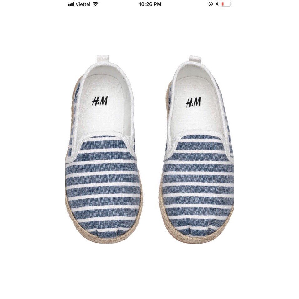 Giày Slip On sọc đế cói