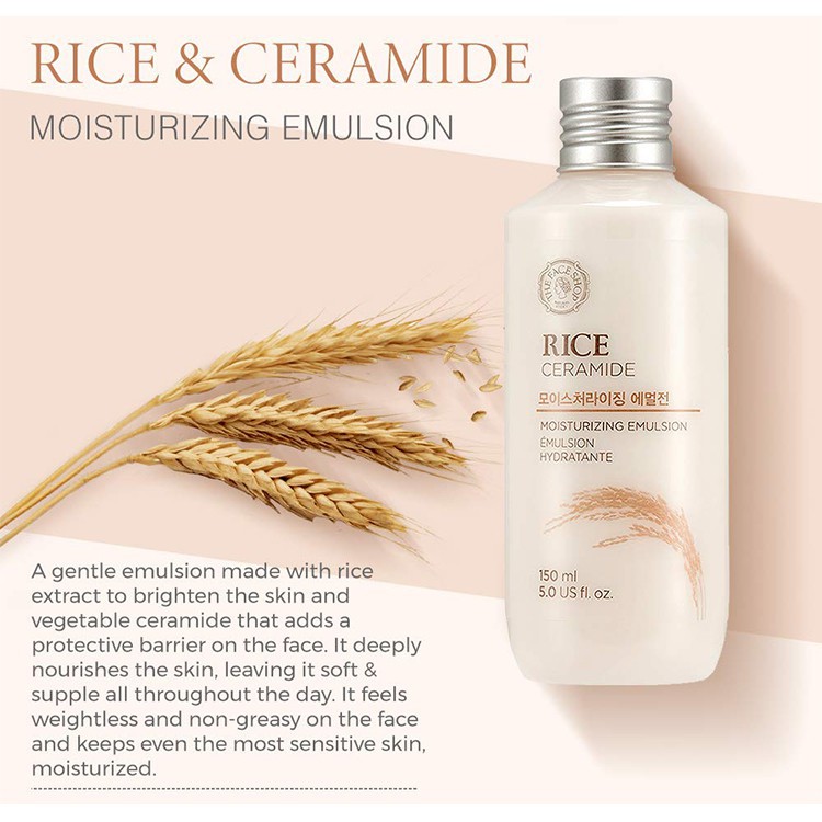 Tinh chất sữa dưỡng sáng da RICE&CERAMIDE MOISTURE EMULSION THE FACE SHOP