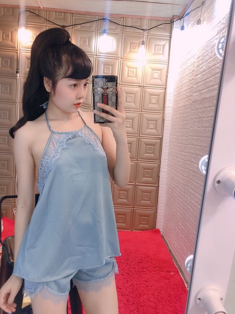 [SALE 30%] Đồ ngủ satin cổ yếm | BigBuy360 - bigbuy360.vn