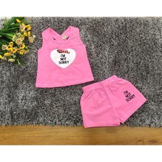 Freeship 99k TQ_Bộ bé gái thêu tim