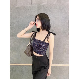 Áo Croptop Vai Cột Dây Nơ