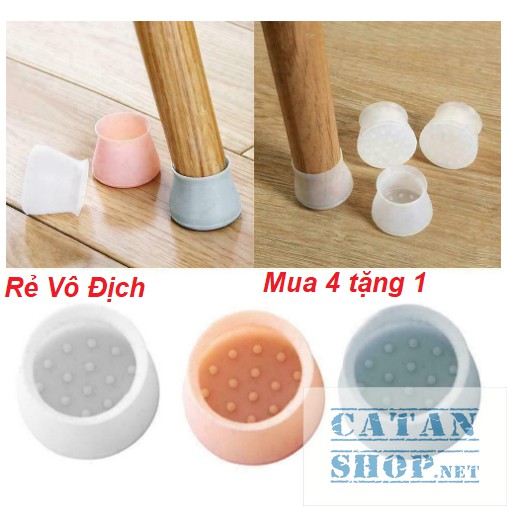 Set 4 nút bọc chân ghế bằng silicon [Mua 4 tặng 1]bịt chân bàn ghế chống trượt an toàn GD365-BocChanGhe-Sili-4