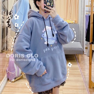 Áo khoác hoodie nỉ nữ hình cừu con cực dễ thương