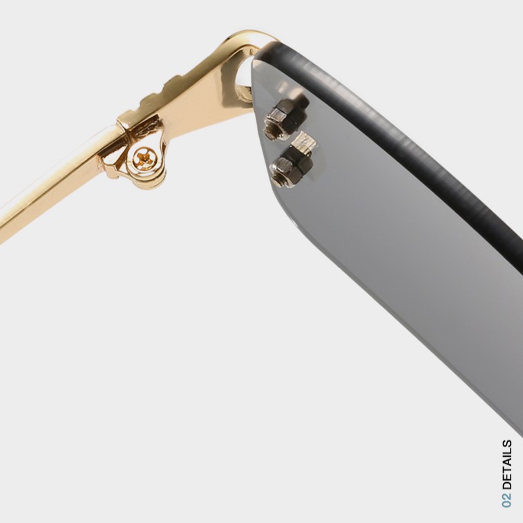 Kính mát gọng kim loại vuông chống tia UV kiểu dáng thời trang dành cho nữ