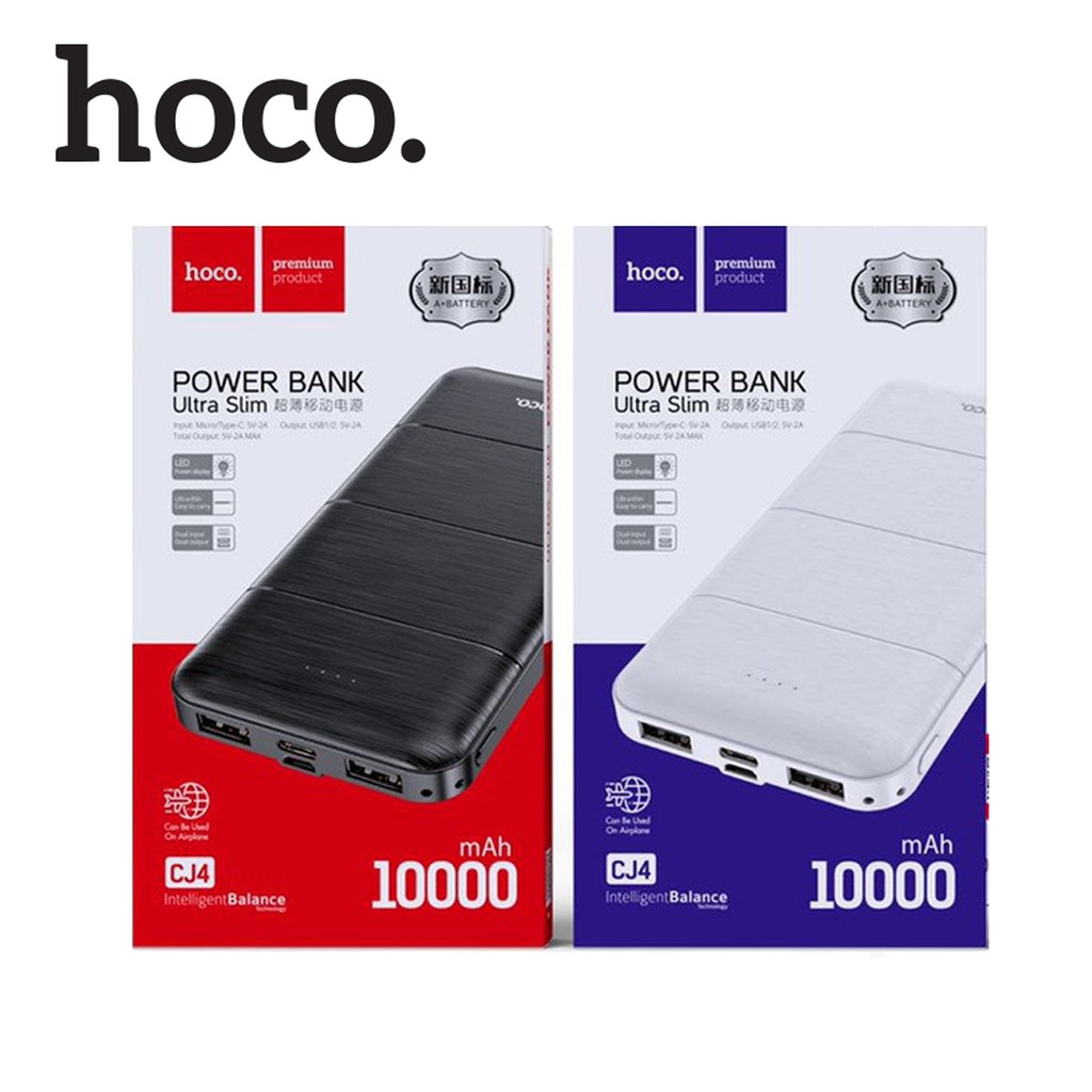 Pin Sạc Dự Phòng Hoco CJ4 Dung Lượng 10000mAh 3 Cổng USB Và Type-C Sạc Nhanh Có Đèn LED Báo Sạc Bảo Hành Toàn Quốc