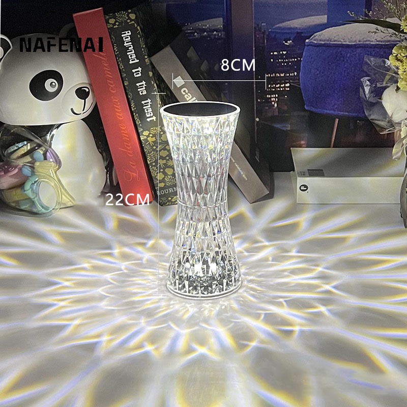Đèn ngủ NAFENAI LED pha lê thiết kế eo nhỏ để bàn phòng ngủ