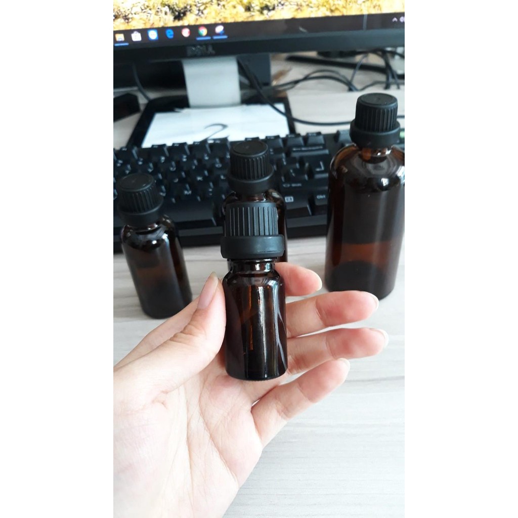 Chai lọ đựng tinh dầu thủy tinh-chai chứa tinh dầu màu nâu bảo vệ tinh dầu tránh bị oxy hóa