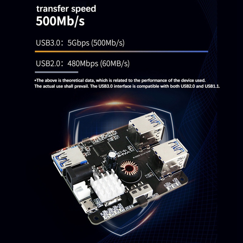 Bảng Mạch Mở Rộng 5Gbps USB Dành Cho Jetson for Nano / ROS Robot Car Raspberry Pi 2.5inch HDD / SSD