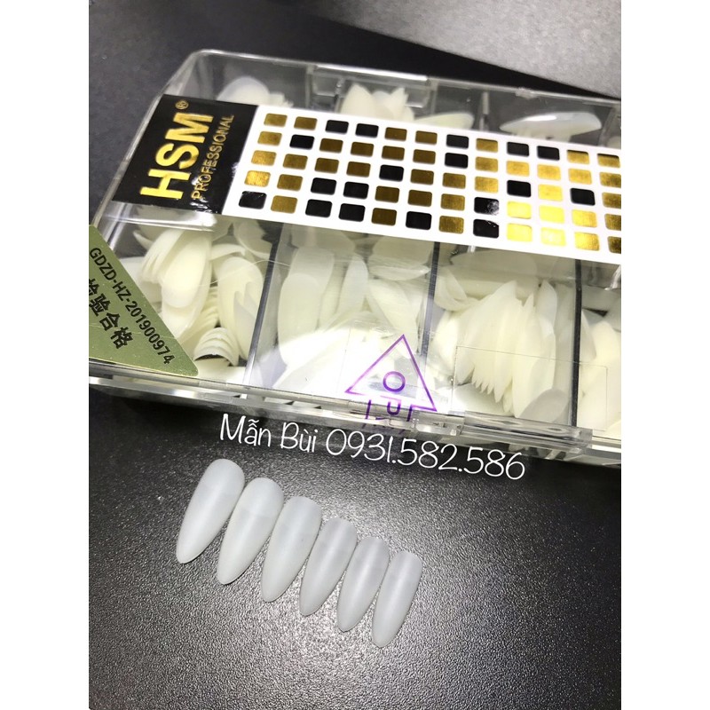 Móng úp HSM phom BẦU loại TRƠN + NHÁM SẴN- hàng loại 1 hộp đủ số 500 móng