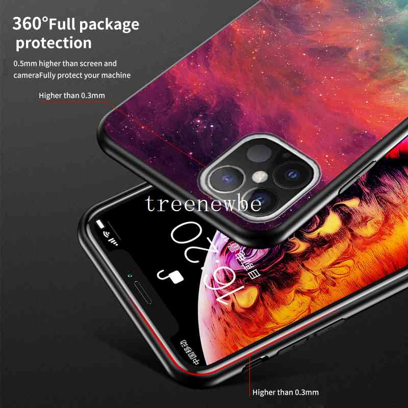 Casing For Samsung A10 A10E A10S A20 A30 A30S A50S A50 A60 A70 A80 A90 5G Star Sky Bling Tempered Glass Painted Case Luxury Gradient Back Cover