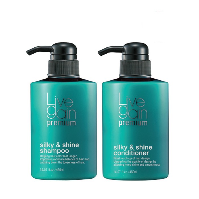 Dầu gội xả Live Gain  giữ màu tóc nhuộm, ngăn rụng tóc, dành cho da dầu nhạy cảm, gội xả livegain
