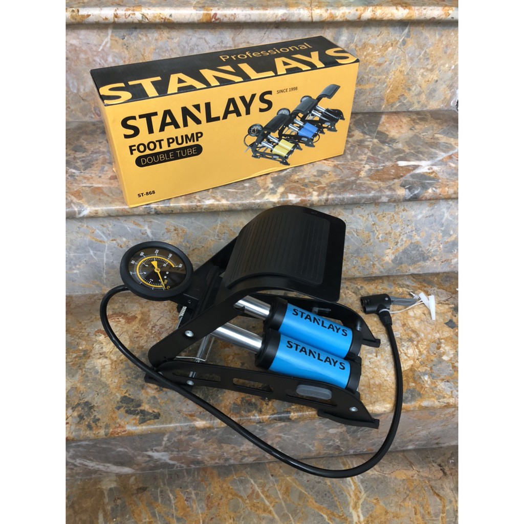 Bơm Hơi Đạp Chân Xe Đạp, Xe Máy, Xe Hơi 2 Piston KABUSI chính hãng