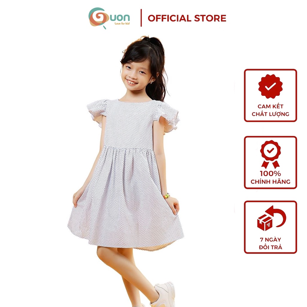 Váy bé gái chấm bi từ 11-28kg vải cotton nhung thoáng mát Mon Mon - GUON