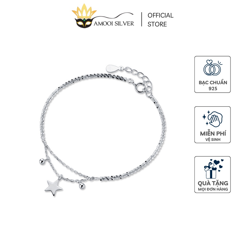Lắc tay bạc S925 sequin ngôi sao - Amooi Silver AT70