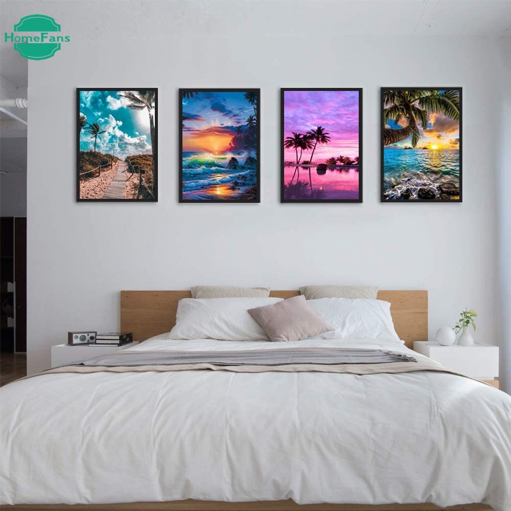 Tranh thêu cây dừa kích thước 30x40cm