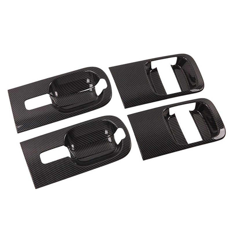 Set 6 Ốp Bọc Tay Nắm Cửa Xe Hơi Hyundai Grand Starex H1 I800 2018-2020 Bằng ABS Họa Tiết Sợi Carbon