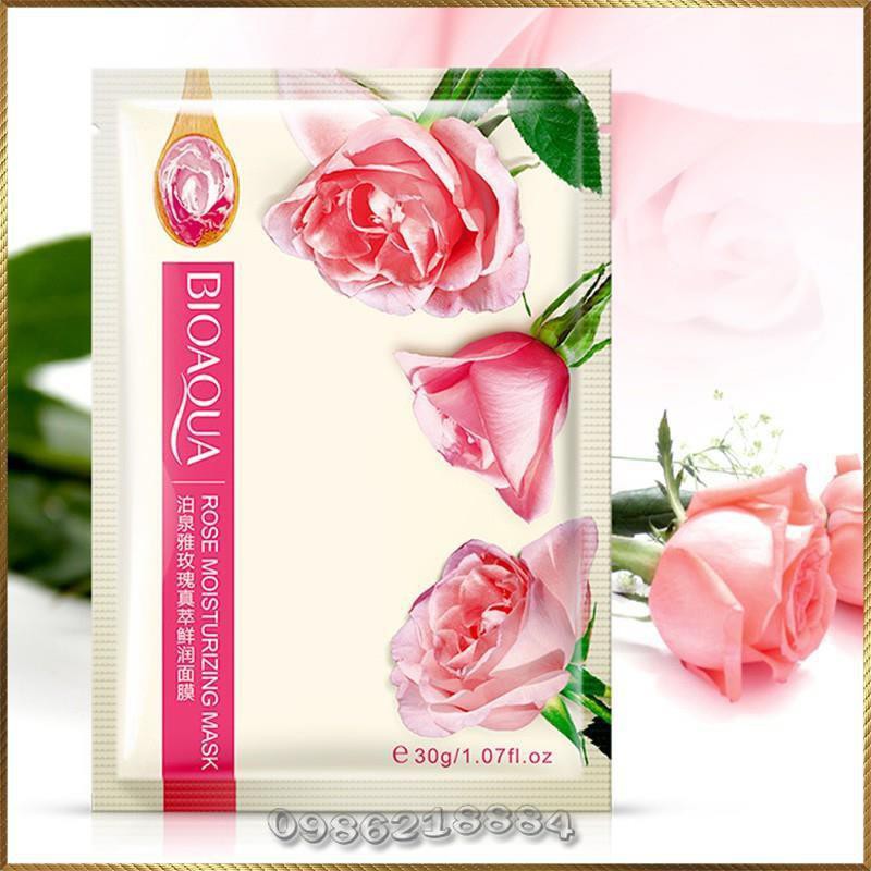 Mặt nạ Hoa Hồng Bioaqua Rose Mask cấp ẩm dưỡng da căng mọng BRM3