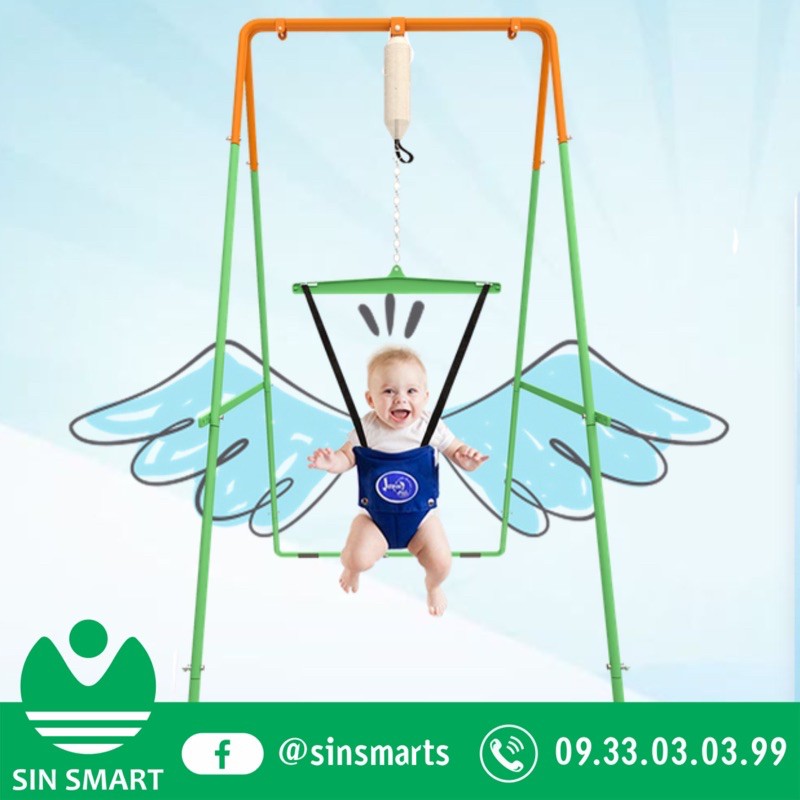 Xích đu nhún nhảy JUMPERKIDS với đai tập đi an toàn cho bé yêu của bạn