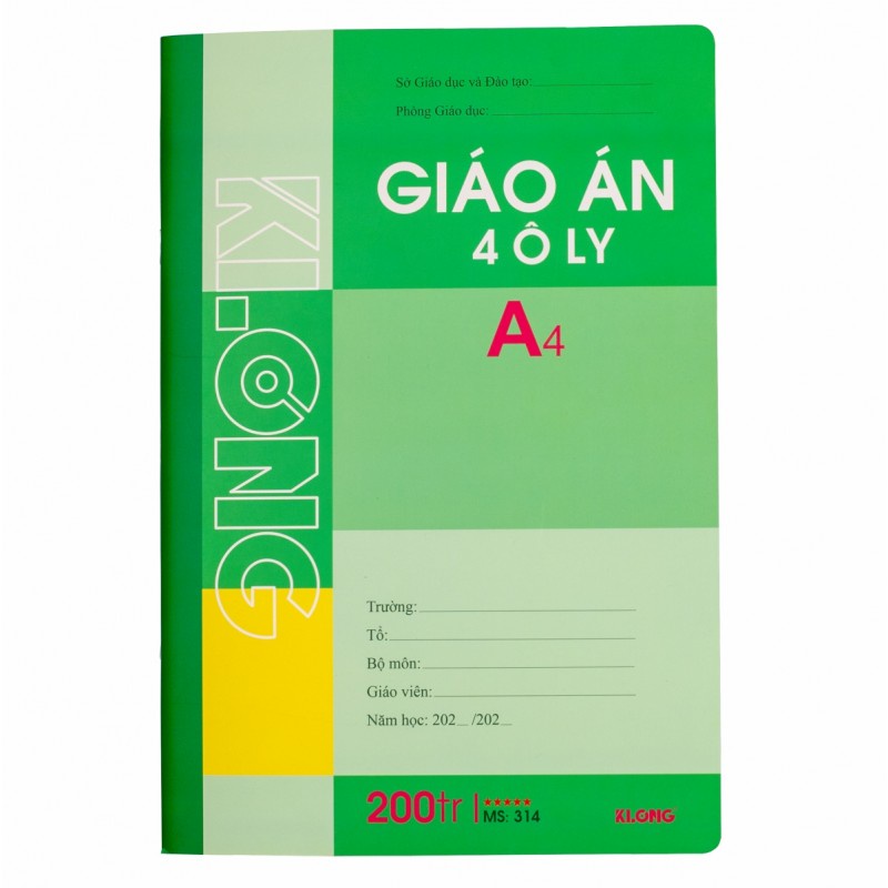 Sổ giáo án 4 ôly 200 trang Klong 314 (T4)