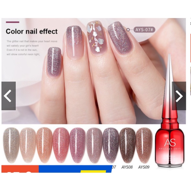 Sơn gel tone thạch nhũ AS cao cấp sét 9 chai (mã AYS) | chai đỏ, dung tích 15ml chai đen đỏ bất kỳ