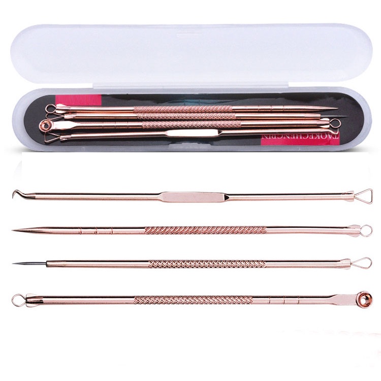 Bộ nặn mụn đầu đen, mụn cám, mụn trắng, mụn ẩn ở mặt - 4 món 8 đầu dùng siêu thích không gây sưng tấy khi nặn mụn