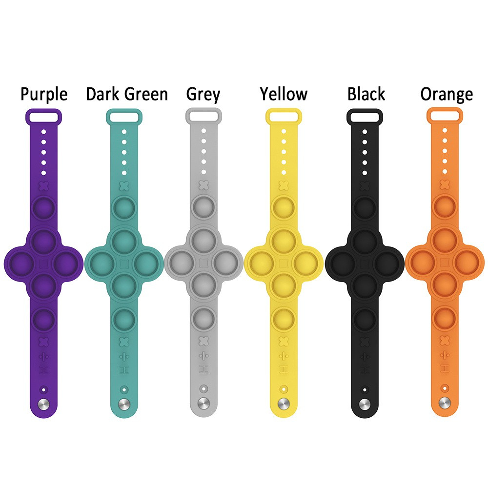 MYRON Soft Silicone Decompression Bracelet Band Toys Bubble Fidget Press Stress Relief/Multicolor