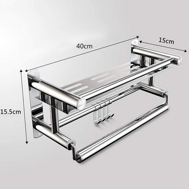 Kệ Nhà Tắm, Giá Treo Khăn Nhà Tắm Inox Dán Tường, Để Đồ Tiện Lợi