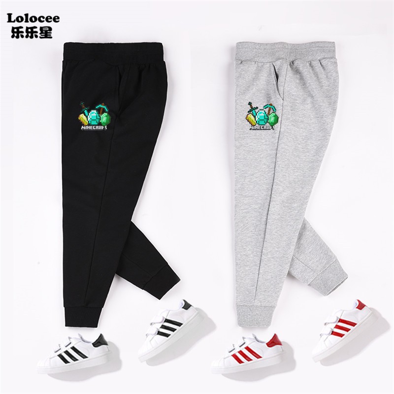 Kids Minecrfat Video Game Long Sweatpants Youth Cotton Trousers Boys Roblox mc Steve Runaway Adventure Pants