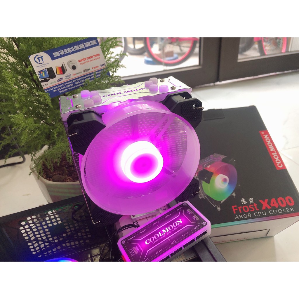 Tản nhiệt khí, Fan CPU Coolmoon X400 Led RGB Bộ tản nhiệt máy tính 5V ARGB Intel SK 1200, AMD AM4