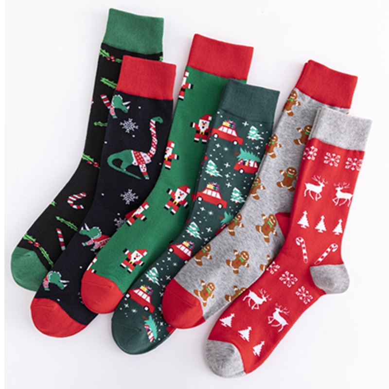 Youyo Vớ Cotton In Họa Tiết Giáng Sinh Nhiều Màu Sắc Vui Nhộn Cho Nam