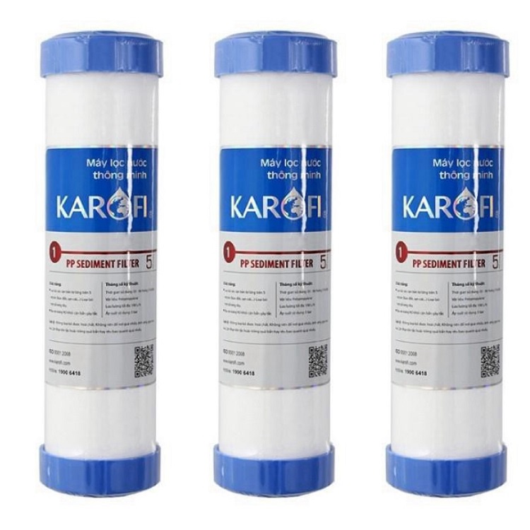 Lõi lọc nước Karofi chính hãng, lõi lọc thô số 1-  SMax Duo 1- Vi lọc làm sạch nước thay được cho tất cả máy lọc nước RO
