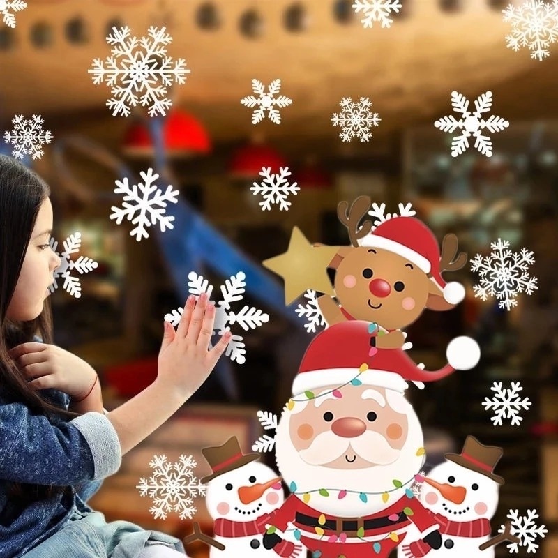 Miếng dán trang trí cửa sổ bằng PVC tĩnh điện không độc hại họa tiết hoạt hình dễ thương