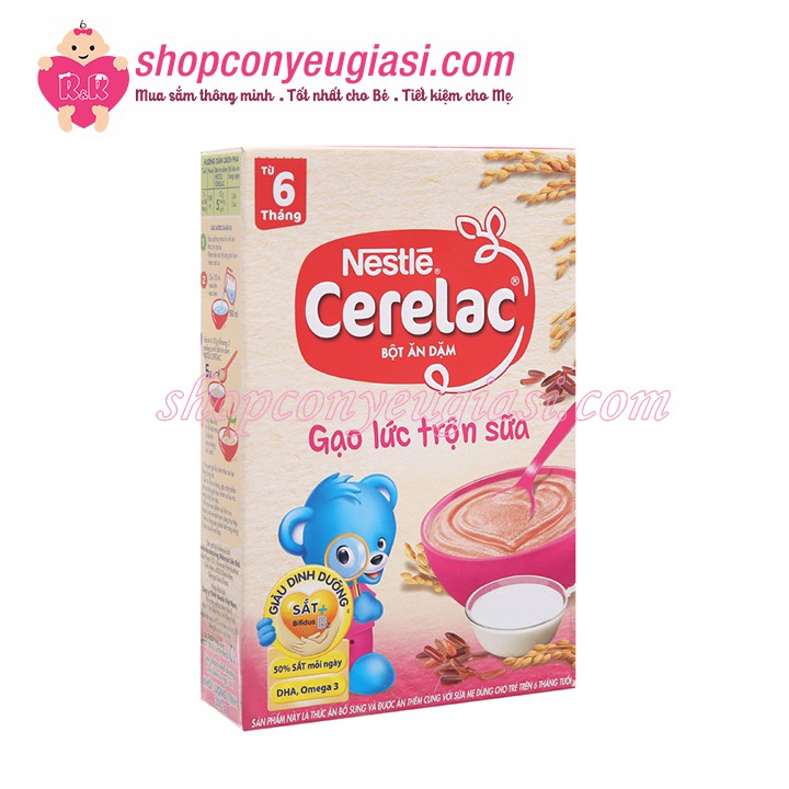 Bột Ăn Dặm Nestle Cerelac Gạo Lức Trộn Sữa - Hộp Giấy 200g - Date 05/2020