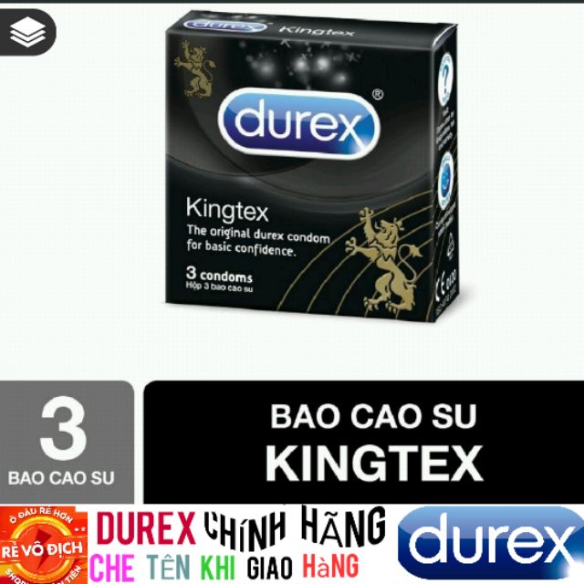 Hộp 3 bao Durex kingtex