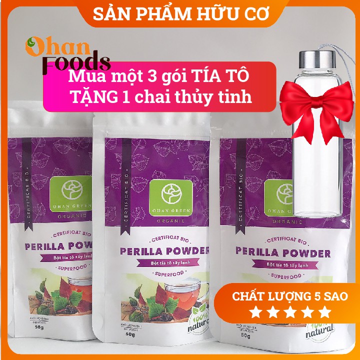 Bột Tía Tô Ohan Green Cao Cấp Organic 100%,Sấy Lạnh Nhật Bản Hỗ Trợ Giảm Cân Xóa Nám Đẹp Da,50 gram,Freeship