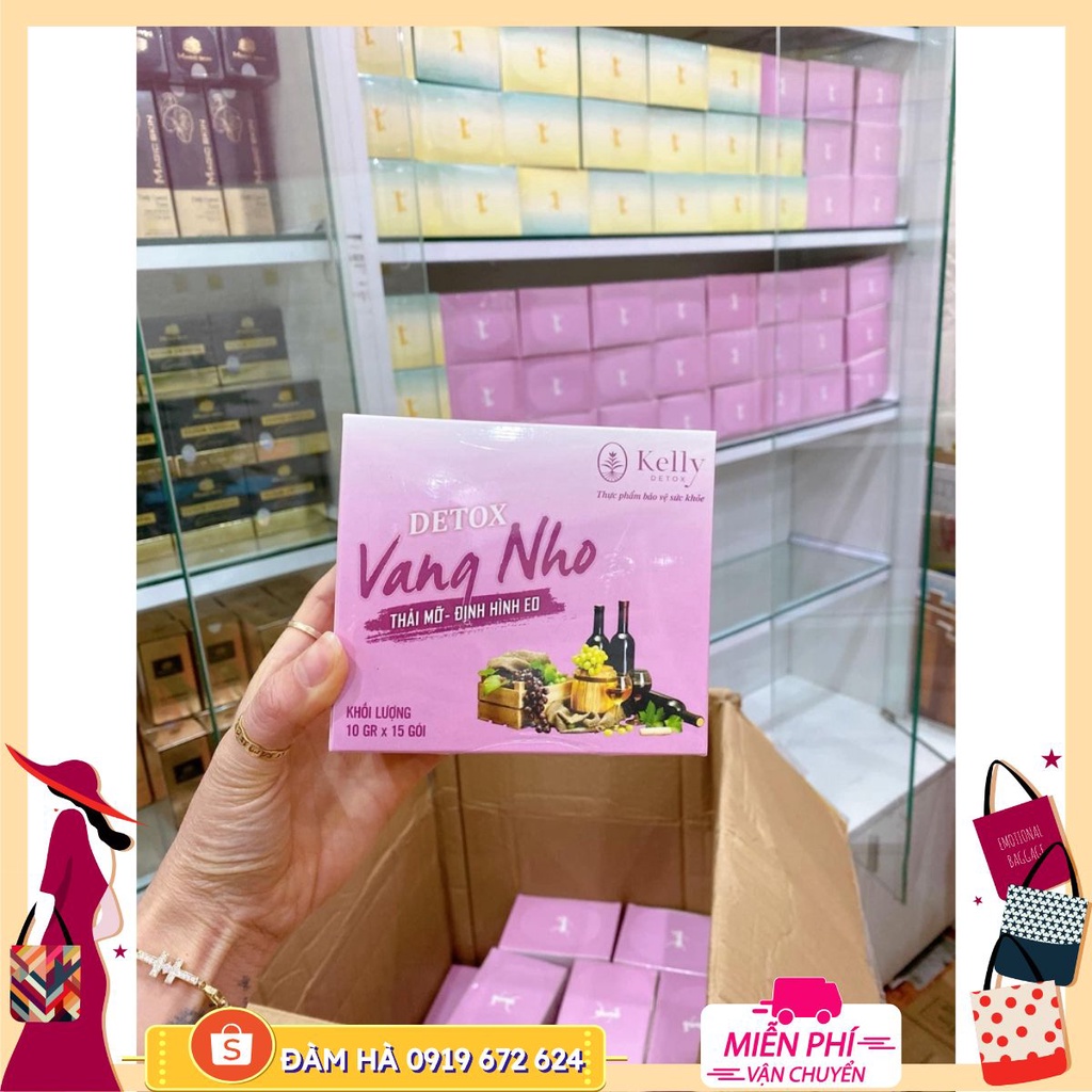 [Chính hãng] Trà Detox Vang nho- Trà Nho kelly detox 15 gói