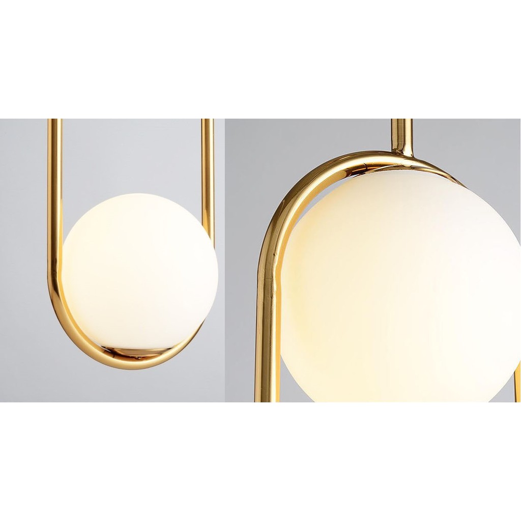 Đèn thả MONSKY ZATEM chao thủy tinh địa cầu, khung mạ vàng hình Elip 2 đầu độc đáo - kèm bóng LED chuyên dụng (83).